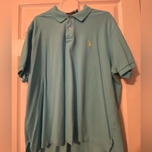 Mens like new polo shirt size XXL color turquoise blue